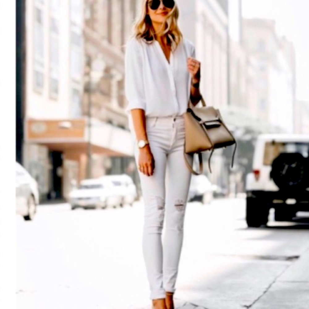 Articles of Society White Distressed Skinny Jeans